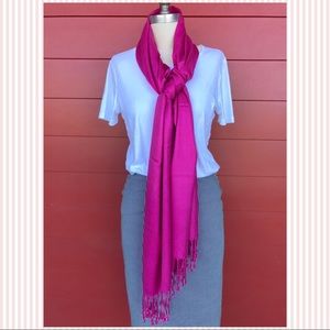 Hot Pink Viscose/Acrylic Blend Scarf NWOT